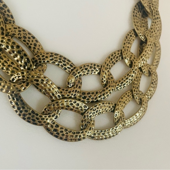 Necklace & Bracelet Set - Avon Western Stars Hammered Brass Links - Picture 8 of 12